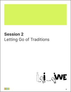 Cover of session 2, Letting Go of Traditions workbook section