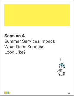 Cover of session 4, Summer Services Impact workbook section